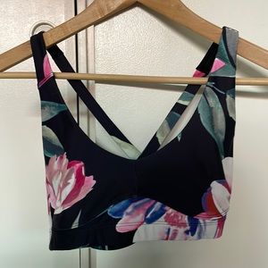 Carbon 38 floral sports bra. Multi-color, supportive & flattering